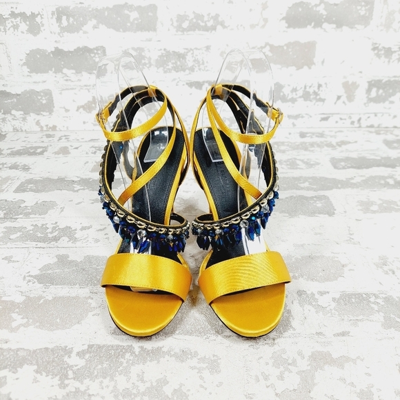 New ASOS DESIGN Hydro Embellished Ankle Strap Heeled Sandals T493 - Picture 3 of 13